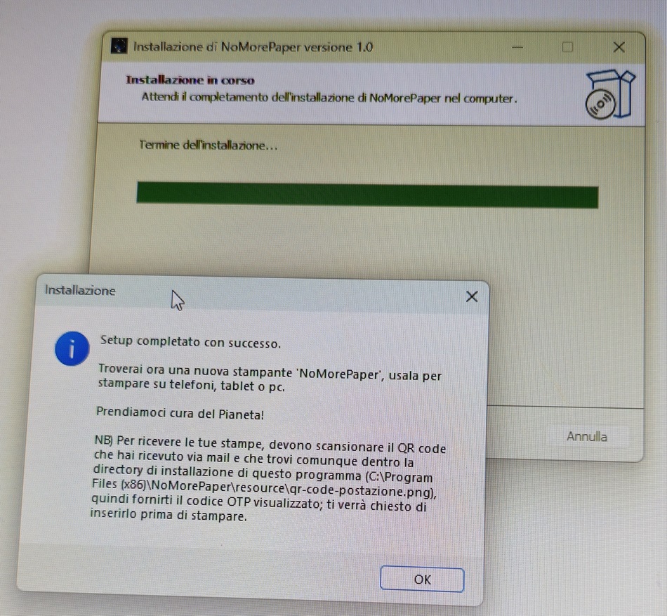 Schermata setup QRelayPDF